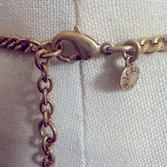 J. Crew Rare Brûlée Iridescent Blue Teal Crystal Gem Statement Necklace * flaw - Picture 14 of 16